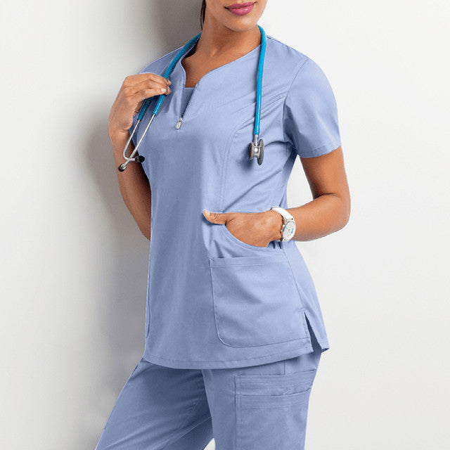 Medical Short Sleeve V-Neck uniformes for women.