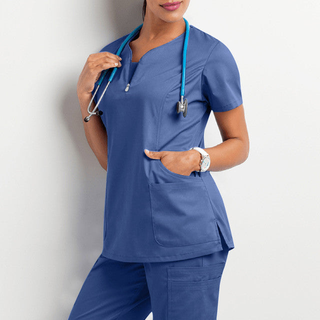 Medical Short Sleeve V-Neck uniformes for women.