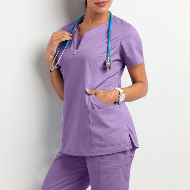 Medical Short Sleeve V-Neck uniformes for women.