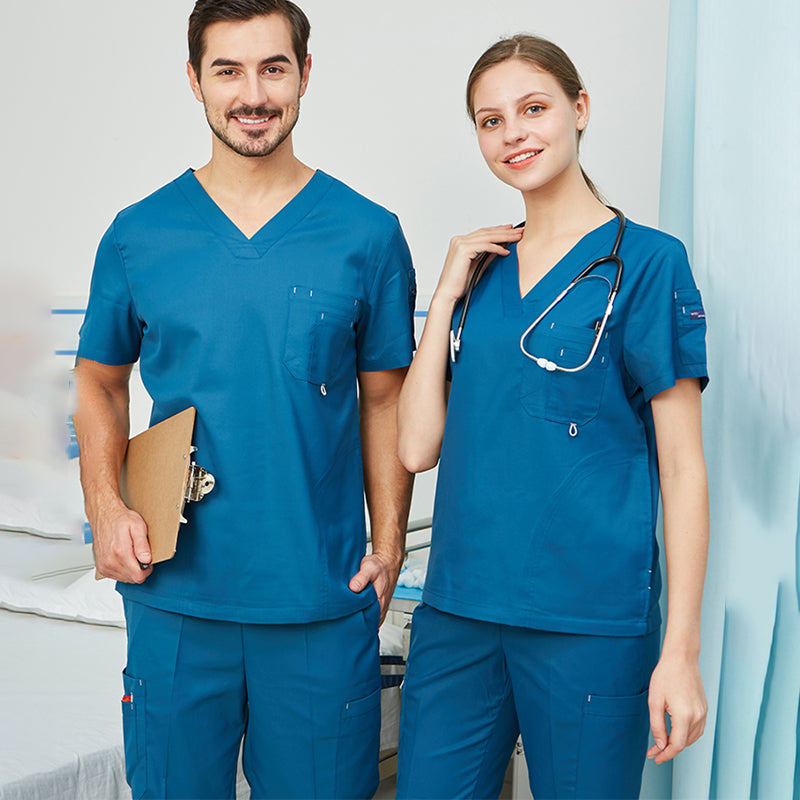 Scrub Set Uniform Nurse Workwear. Nursing Top and Pant Women or Men Solid Color.
