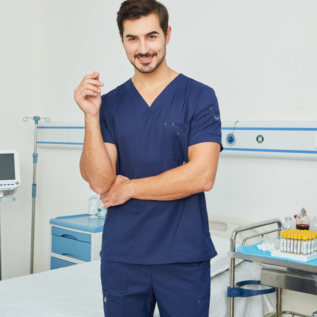 Scrub Set Uniform Nurse Workwear. Nursing Top and Pant Women or Men Solid Color.