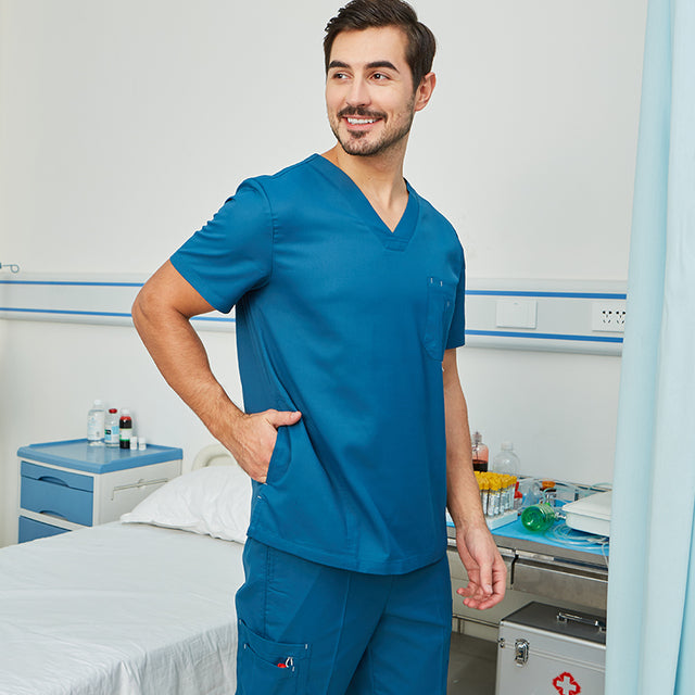 Scrub Set Uniform Nurse Workwear. Nursing Top and Pant Women or Men Solid Color.