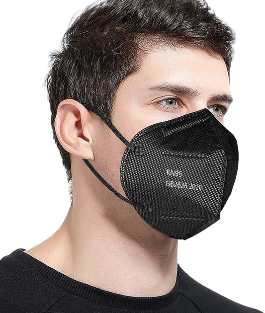 10pcs Black Disposable Face Mask Skin Care Personal 3ply Non-woven Cloth.